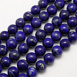 Natural Lapis Lazuli Beads Strands, Grade A-, Round, 14mm, Hole: 1mm, about 28pcs/strand, 16 inch