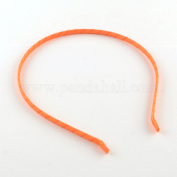 Accesorios de pelo y fornituras de la banda para el cabello de hierro, cubierto con tela, naranja oscuro, 110~120mm