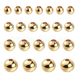 500 stücke 4 stile messing runde abstandshalterperlen, Bleifrei und Cadmiumfrei und Nickel frei, golden, 2~5 mm, Bohrung: 0.5 mm