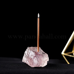 Natural Raw Rose Quartz  Incense Holder, Reiki Energy Stone Display Decoration, for Healing Meditation, Nugget, 40~60mm