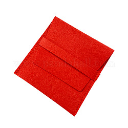Buste per gioielli in microfibra con flip cover, sacchetti regalo per gioielli, quadrato, rosso, 8x8cm
