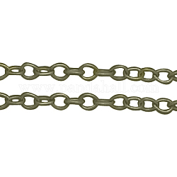 Eisenführungsketten, ungeschweißte, mit Spule, Oval, Bleifrei & Nickel frei, Antik Bronze Farbe, 5x4x1 mm, ca. 164.04 Fuß (50m)/Rolle