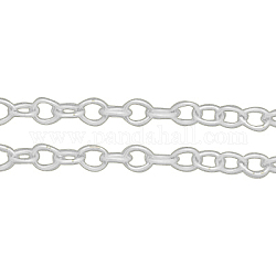 Iron Cable Chains, Unwelded, Oval, Lead Free & Nickel Free, with Spool, Silver Color Plated, 5x4x1mm, about 328.08 Feet(100m)/roll