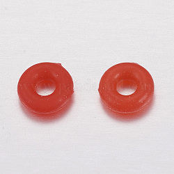 Anelli di gomma, perline distanziatore ciambella, Montare perline fermacarte europeo, rosso, 2mm