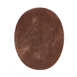 Tissu flocky appliques fer à repasser sur pièces, pour accessoires de costume, ovale, selle marron, 140x110x0.5mm