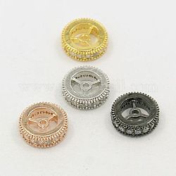Messing Zirkonia Perlen, Rondell, Mischfarbe, 10x3 mm, Bohrung: 1 mm