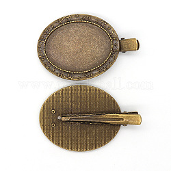 Zubehör der Ziglegierungs-Alligator-Haarspange, mit ovalen Schale, Antik Bronze, Fach: 30x40 mm