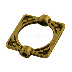 Perline in lega stile tibetano, piombo & cadimo libero, rettangolo, oro antico, 16x14x3mm, 10.5mm diametro interno 