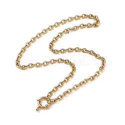 316 collares con colgante de anillo de acero inoxidable quirúrgico., con cadenas de cable, dorado, 16.14 pulgada (41 cm)