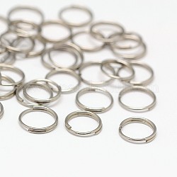 Anelli in acciaio inossidabile, anelli di salto a doppio anello, acciaio inossidabile, 8x0.6mm, circa  7mm diametro interno, circa 95pcs/10g