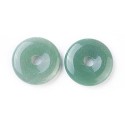 Colgantes naturales aventurina verde, donut / pi disc, ancho de la rosquilla: 12~12.5 mm, 30~31x6~7mm, agujero: 6 mm