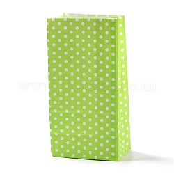 Rettangolari sacchetti di carta kraft, nessuna maniglia, sacchetti regalo, motivo a pois, verde chiaro, 13x8x24cm