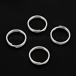 304 anelli portachiavi in ​​acciaio inox, anelli di salto a doppio anello, argento, 12x2mm, diametro interno: 10mm, singolo filo: 1mm