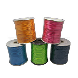Корейские вощеные полиэфирные шнуры, разноцветные, 2 мм, Около 90 ярдов / рулон