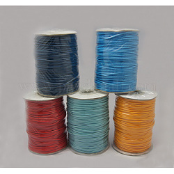 Corea cuerda encerada, Cordón de poliéster encerado, color mezclado, 1.5mm, alrededor de 87.48~92.95 yarda (80~85 m) / rollo
