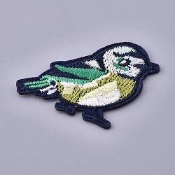 Computerized Embroidery Cloth Iron on/Sew on Patches, Costume Accessories, Appliques, Bird, Colorful, 29.5x46.5x1.5mm