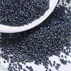 Perles miyuki delica petites, cylindre, Perles de rocaille japonais, 15/0, (dbs0325) iris bleu métallique mat, 1.1x1.3mm, Trou: 0.7mm, environ 175000 pcs / sachet , 50 g / sac