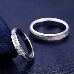 Fingerringe aus Messing, mit Strass, Paar Ringe, Hochzeitsthema für den Mann, Platin Farbe, Kristall, Innendurchmesser: 19.4 mm