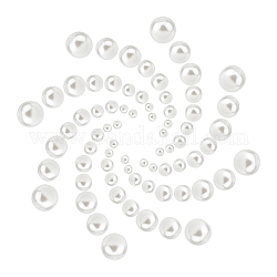 Cuentas acrílicas de perlas de imitación sunnyclue, teñido, redondo, blanco, 4~12mm, agujero: 1~2.7 mm, 800 PC / sistema