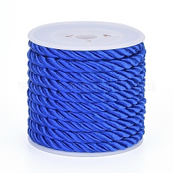 Полиэфирного корда, витой шнур, синие, 5 мм, около 4.37 ярда (4 м) / рулон