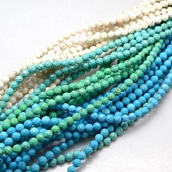 Howlite naturale perle tonde fili, tinto, sfaccettato, colore misto, 8mm, Foro: 1 mm, circa 46pcs/filo, 15.74 pollice