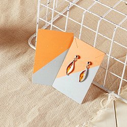Rectangle Paper Earring Display Cards, Jewelry Display Cards for Earrings Necklaces Storage, Coral, 9x5.9x0.05cm, Hole: 1.6mm