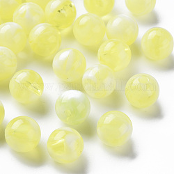 Acryl-Perlen, Nachahmung Edelstein, Runde, Champagnergelb, 12 mm, Bohrung: 2 mm, ca. 560 Stk. / 500 g