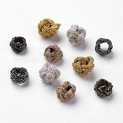 Perles de tissage en polyester, couleur mixte, 6x5mm, Trou: 3mm, environ 200 pcs / sachet 