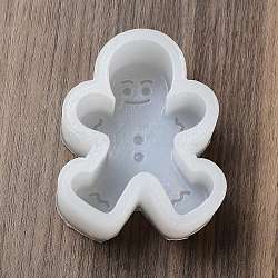 Christmas Theme DIY Display Food Grade Silicone Molds, for UV Resin, Epoxy Resin Craft Making, Gingerbread Man Pattern, 82.5x66.5x34mm