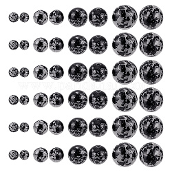 Arricraft 179 Stück synthetische Schneeflocken-Obsidianperlen in 4 Größen, Runde, 4~10 mm, Bohrung: 1 mm