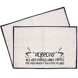 Coffee Theme Diablement Fort Cup Mats, Daily Supplies, Rectangle with Word, Black, 35x50cm