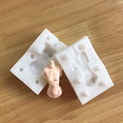 Moule de corps de poupée artisanale en silicone bricolage, pour fondant, fabrication de pâte polymère, une résine époxy, fabrication de poupée, corps, blanc, 75x49x20mm