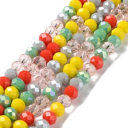 Chapelets de perles en verre, facette, rondelle, grises , 8x6mm, Trou: 1mm, Environ 65~68 pcs/chapelet, 15.7~16.1 pouce (40~41 cm)