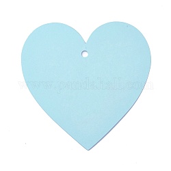Carte de papier kraft vierge, nacré, carte de signet de bricolage, cœur, lumière bleu ciel, 10x10x0.03 cm, trou: 0.5 cm