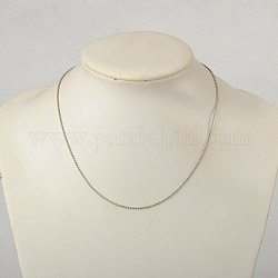 Accessoire pour bricolage de collier en fer, billes de fer perles chaînes avec des bouts de talon de fer et laiton fermoirs à anneaux à ressort, couleur argentée, 18 pouce