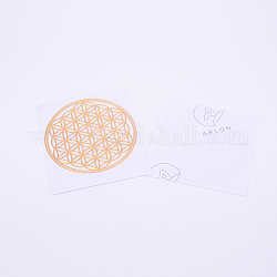 Self Adhesive Brass Stickers, Scrapbooking Stickers, for Epoxy Resin Crafts, Golden, Flower of Life Pattern, 40.5x0.1mm