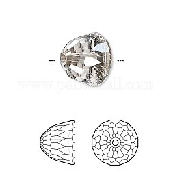 Perline di strass di cristallo austriaco, 5542, passioni cristallo, sfaccettato, cupola piccolo, 001 ssha_crystal colore argento, 13.9x10.5mm, Foro: 1.7 mm