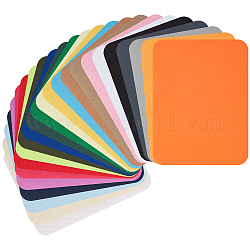 Gorgecraft 24 Stück 24 Farben zum Aufbügeln/Aufnähen, Reparaturflicken für Jeansimitat, Rechteck, Mischfarbe, 125x95x0.3 mm, 1 Stück / Farbe