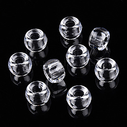 Perle di plastica trasparente, barile, chiaro, 9x6mm, Foro: 3.8 mm, circa 1950pcs/500g
