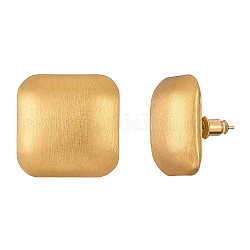 Квадратные серьги-гвоздики из сплава для женщин, золотые, 22x22 мм, штифты : 0.7 мм