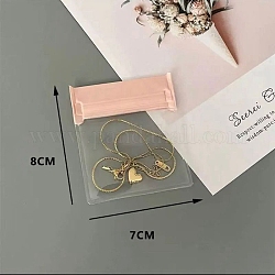 Sacchetti regalo rettangolari in EVA con chiusura a zip, buste richiudibili autosigillanti per la conservazione dell'orologio portachiavi con penna, roso, 8x7cm