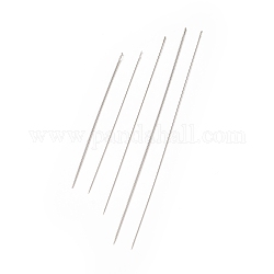 DIY Jewelry Tool Sets, Steel Beading Needles, Stainless Steel Color, 80~120x0.5~1mm, about 34~38pcs/bag, 5bags/set