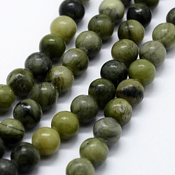 Jade de xinyi naturel / brins de perles de jade du sud de la Chine, ronde, 6mm, Trou: 0.8mm, Environ 63 pcs/chapelet, 14.76 pouce (37.5 cm)