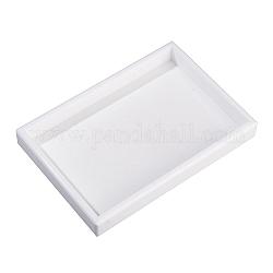 Joya orgánica display acrílicas, para rhinestone, blanco, 20.8x14.4x2.5 cm, diámetro interior: 19.3x12.7 cm