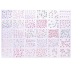 Nagelkunst Aufkleber, selbstklebend, für Nagelspitzen Dekorationen, Blumenmuster, 62x52 mm, 30 Blatt / Satz
