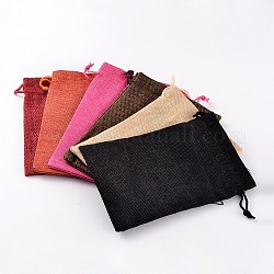 Смешанные цвета мешковины упаковочные мешки шнурок сумки, 17.5x12.5x0.6 см