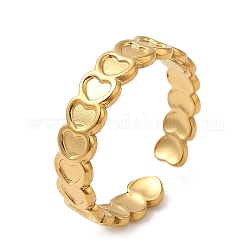 304 anelli in acciaio inox, anello polsino aperto per le donne, oro, cuore, misura degli stati uniti 7 1/4 (17.5mm), 5mm