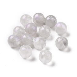 Perles acryliques opaques, perles de paillettes, ronde, gris clair, 10.5~11mm, Trou: 2mm, environ 510 pcs/500 g