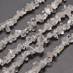 Quarzo naturale perline di chip di cristallo fili, perle di cristallo di rocca, 5~8x5~8mm, Foro: 1 mm, circa 31.5 pollice