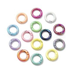 Anello a molla in lega verniciata a spruzzo, anelli, colore misto, 20x4.5mm